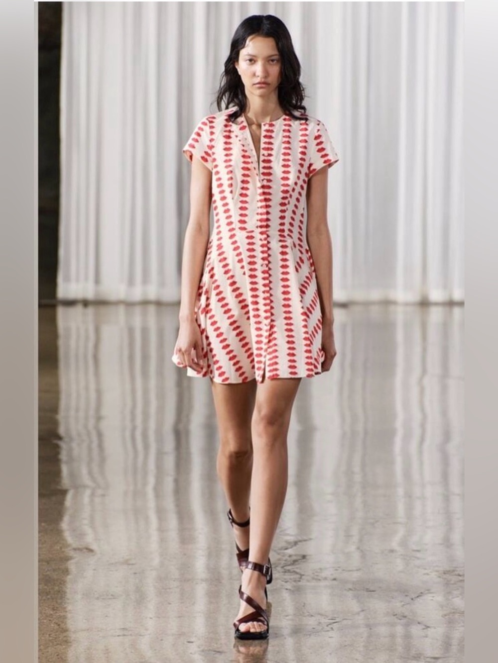 NWOT Zara | Lips Print Mini Dress, Small